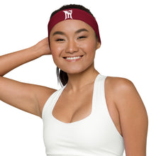 Load image into Gallery viewer, Burgundy &amp; White M3 Headband